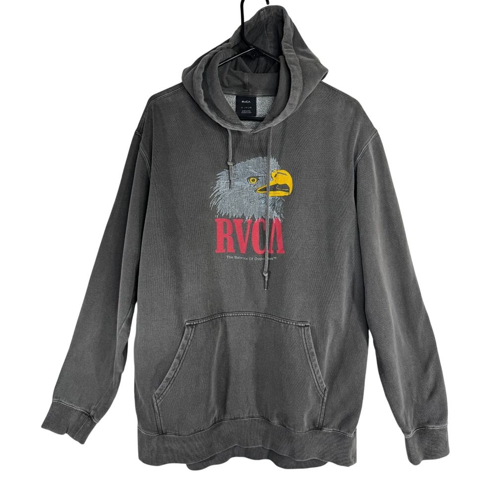 RVCA Bird of Prey Pullover Hoodie Faded Gray Size XL